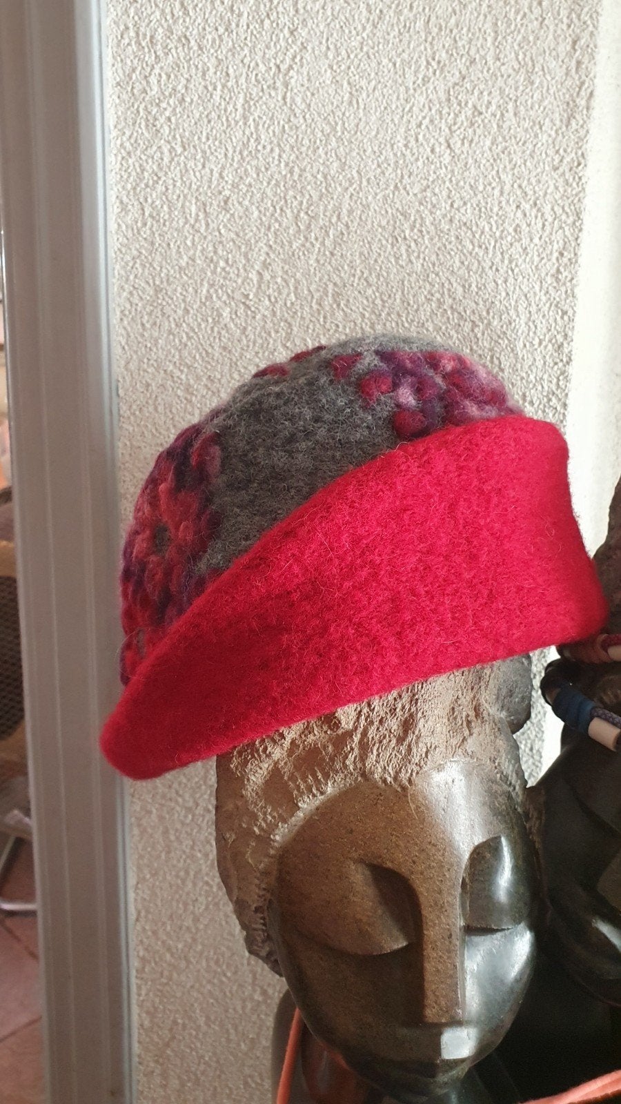 Le Breton wollen muts met vilt, 2 kanten draagbaar, Hoed, Gedragen, Le Breton, One size fits all