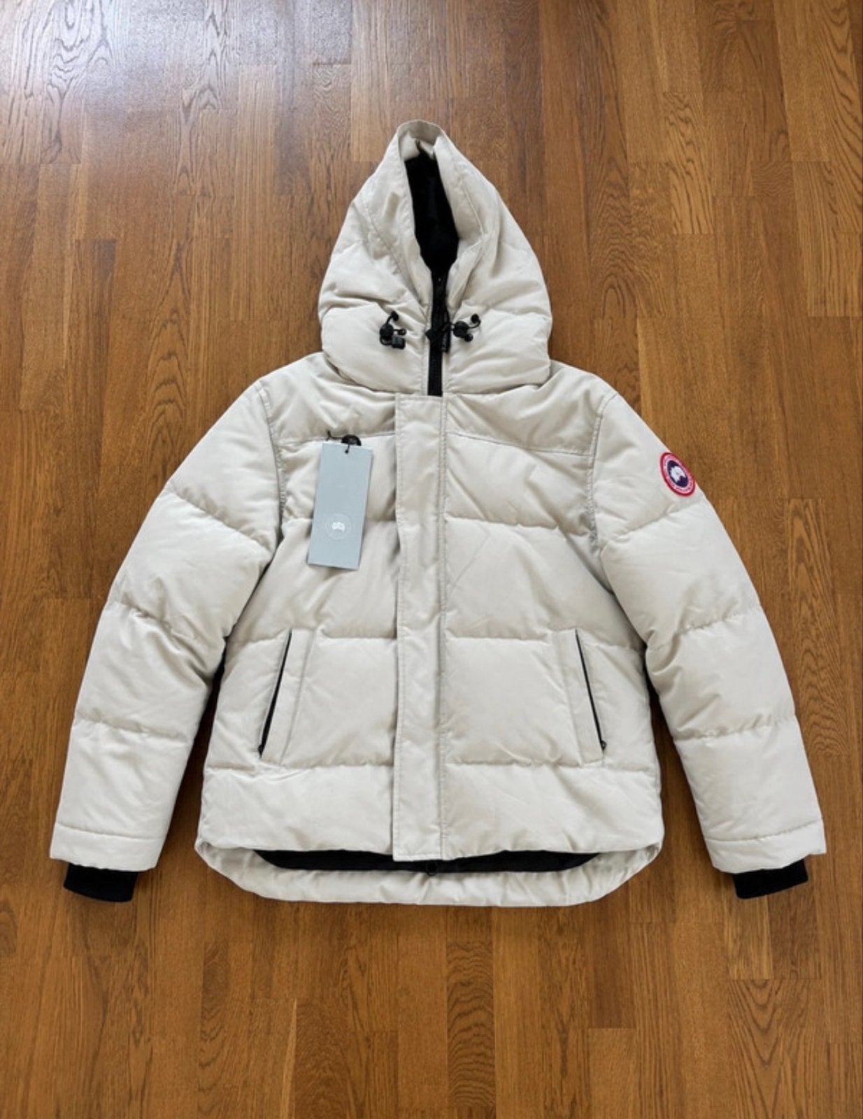 Canada Goose MacMillan Parka Beige/Crème – XL, Ophalen of Verzenden, Zo goed als nieuw, Maat 56/58 (XL), Overige kleuren