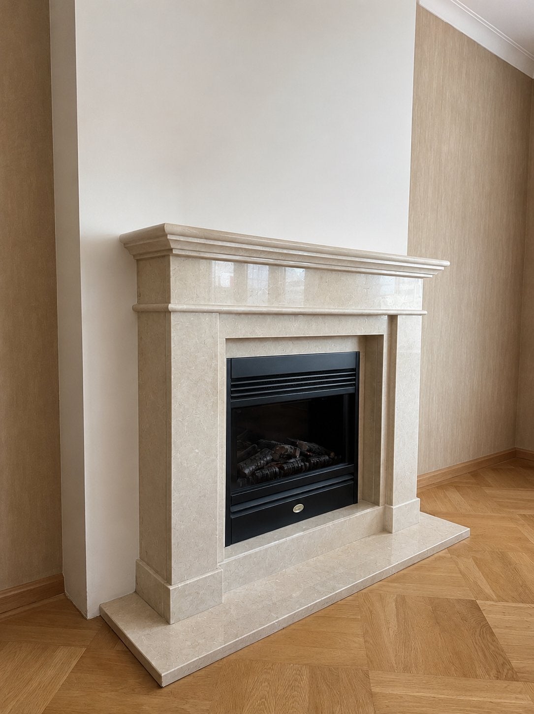 Dimplex elektrische haard met marmeren schouw, Huis en Inrichting, Ophalen, Zo goed als nieuw, Inbouwhaard, Elektrische haard