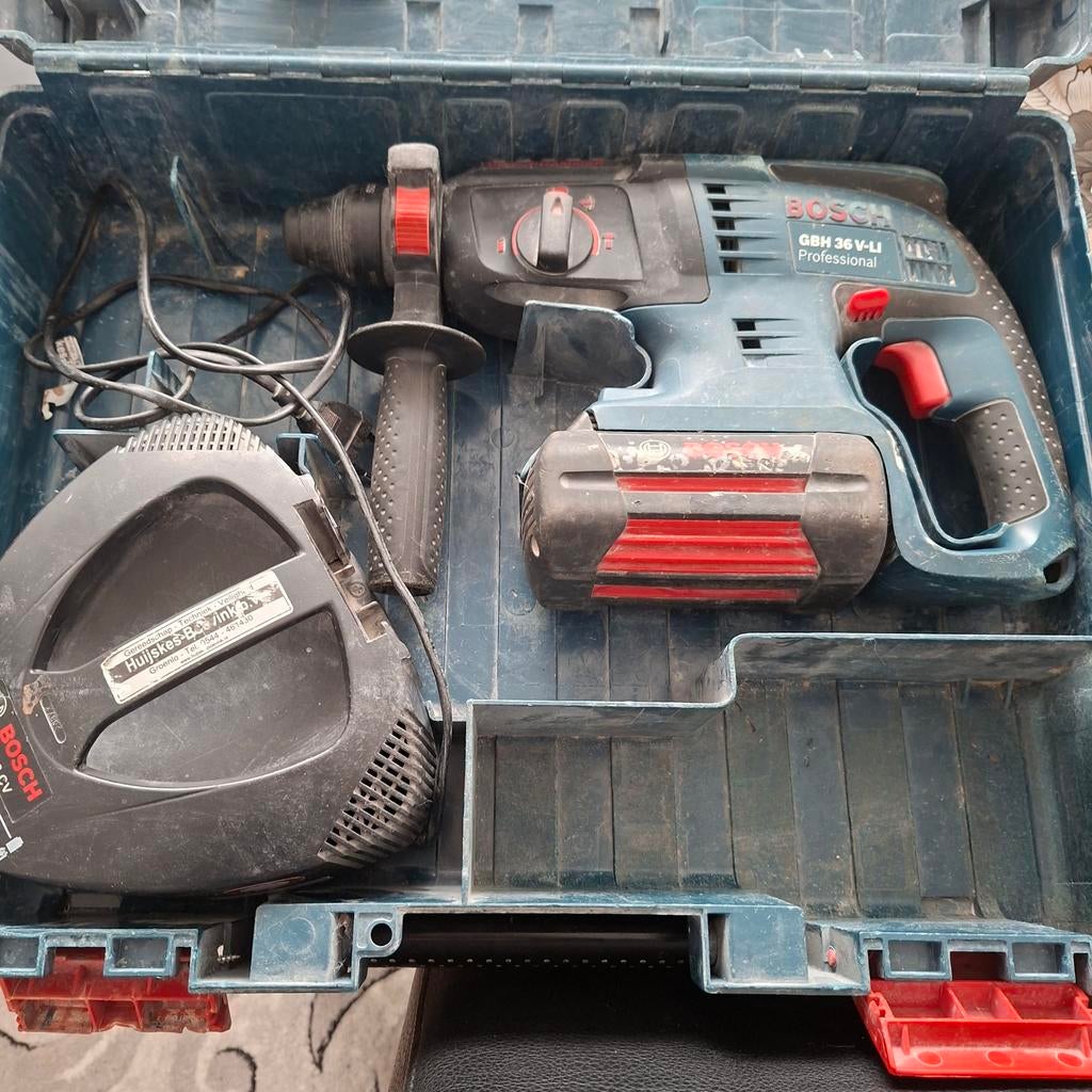 Bosch GBH 36 V-LI Professional Boorhamer met accu en lader, Boor- en/of Breekhamer, Ophalen of Verzenden, Variabele snelheid, Gebruikt