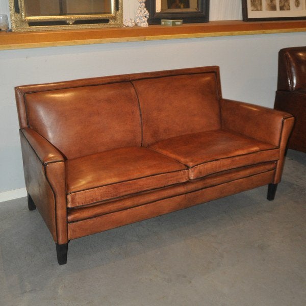 Nieuwe schapenlederen bank Lounge Atelier, Huis en Inrichting, Fauteuils, Ophalen, Nieuw, Leer, 125 cm of meer