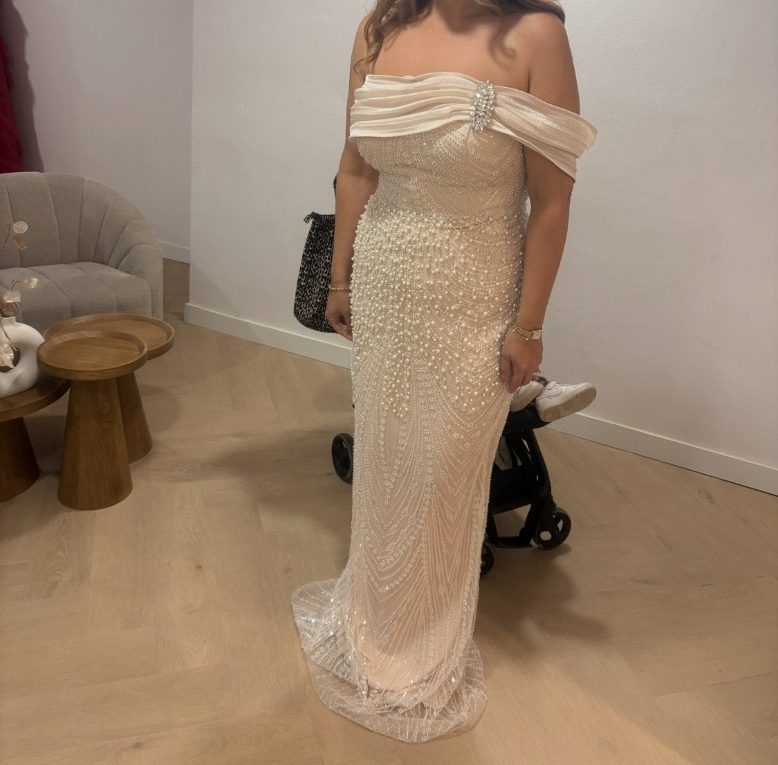 Galajurk couture dress abiye 42, Galajurk, Zwart, Maat 42/44 (L), Ophalen of Verzenden
