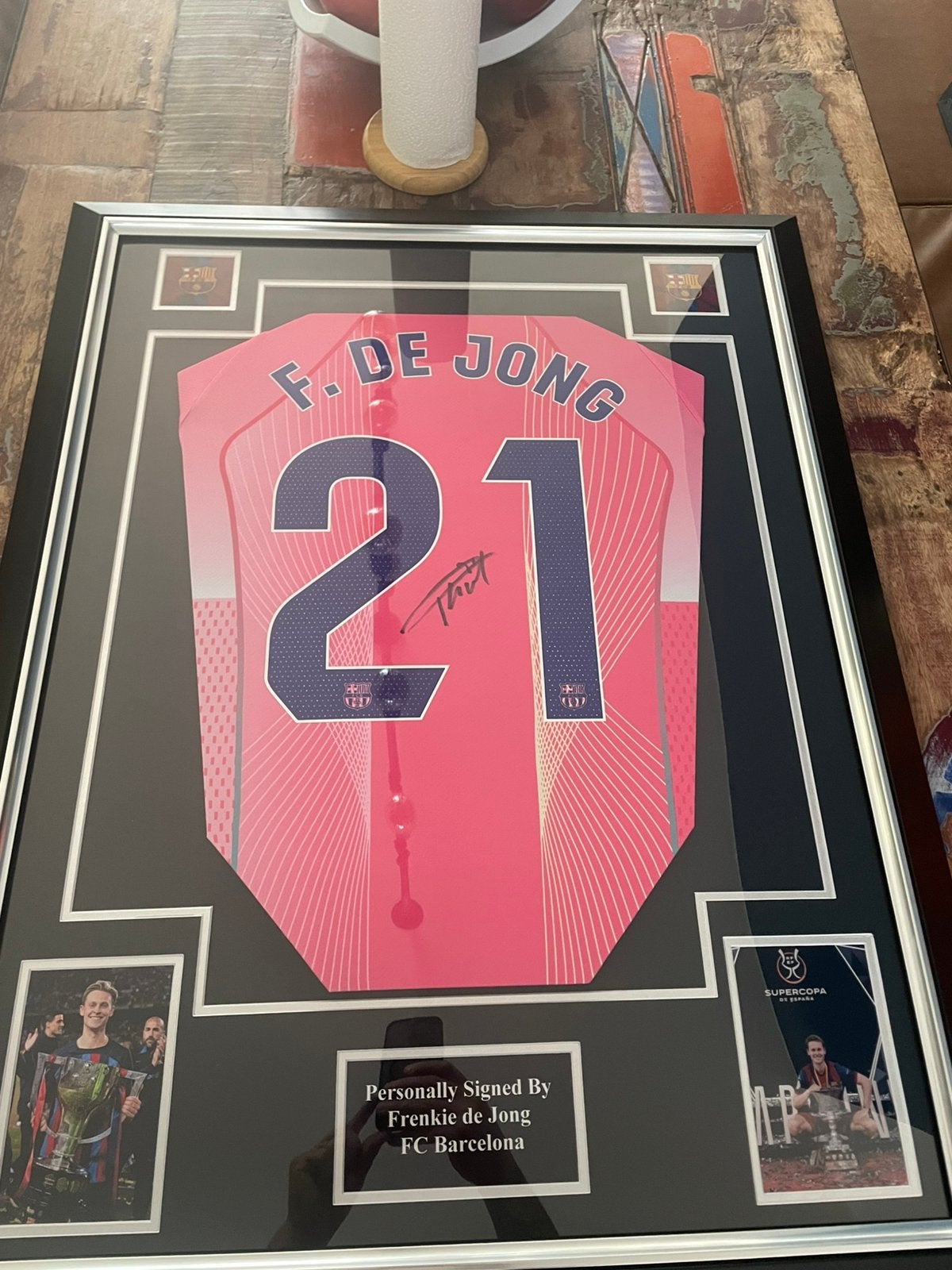 Frenkie de jong gesigneerd Barcelona voetbal shirt, Verzamelen, Ophalen of Verzenden, Zo goed als nieuw, Buitenlandse clubs, Shirt