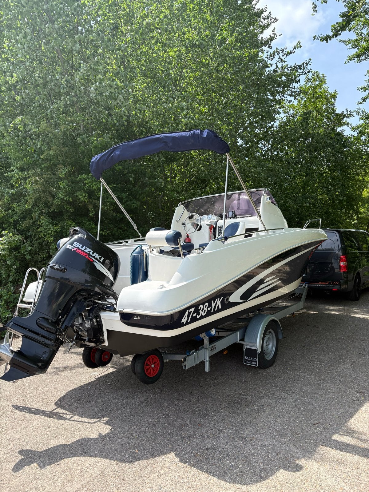 Prins 6.20 Sundeck met 140 pk Suzuki en Vlemmix trailer, Gebruikt, Buitenboordmotor, Biminitop, Polyester
