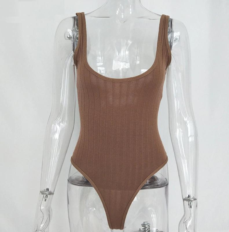 Bruine gebreide bodysuit jumpsuit romper dames vrouwen, Verzenden, Nieuw, Overige thema's, Kleding