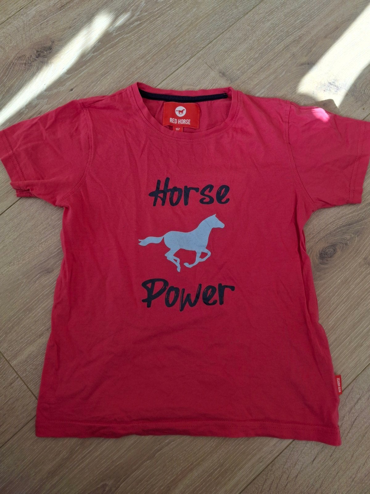Roze T-shirt van Red Horse met 'Horse Power' opdruk - Maat 1, Ophalen of Verzenden, Gebruikt, Dressuur, Bovenkleding