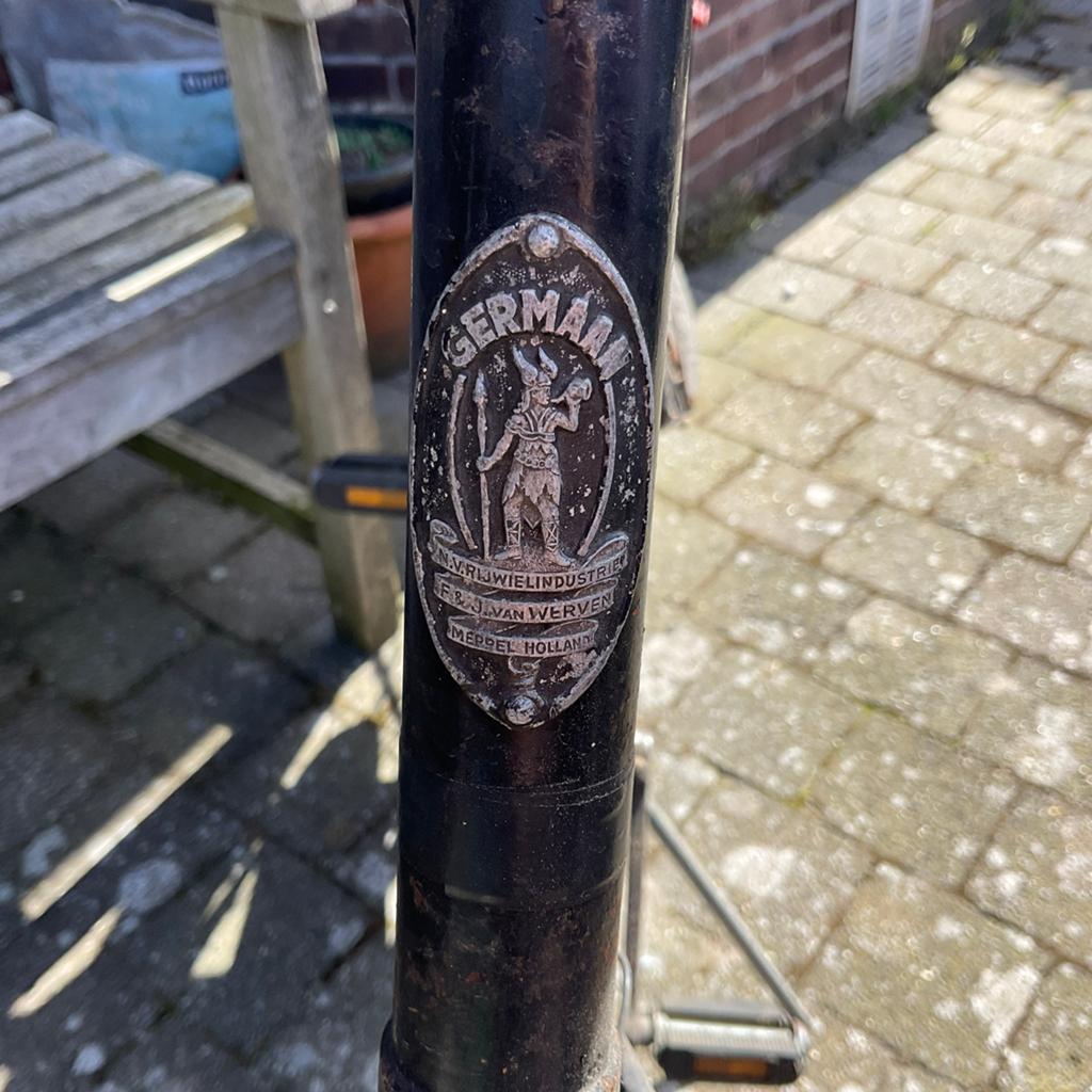 Historische antieke Germaan opoefiets uit 1943, Fietsen en Brommers, Ophalen, Gebruikt, Terugtraprem