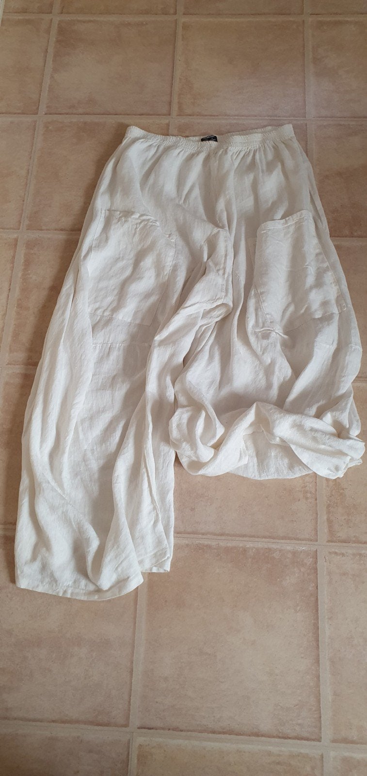 Completo Witte linnen ballon broek met zakken - Arthuro Lino, Kleding | Dames, Arthuro Lino, Wit, Maat 46/48 (XL) of groter, Nieuw