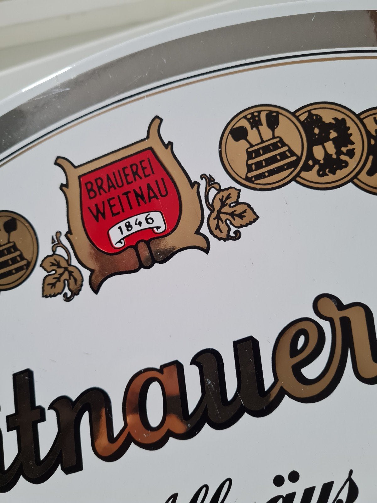 emaille bord Duits bier, Ophalen of Verzenden