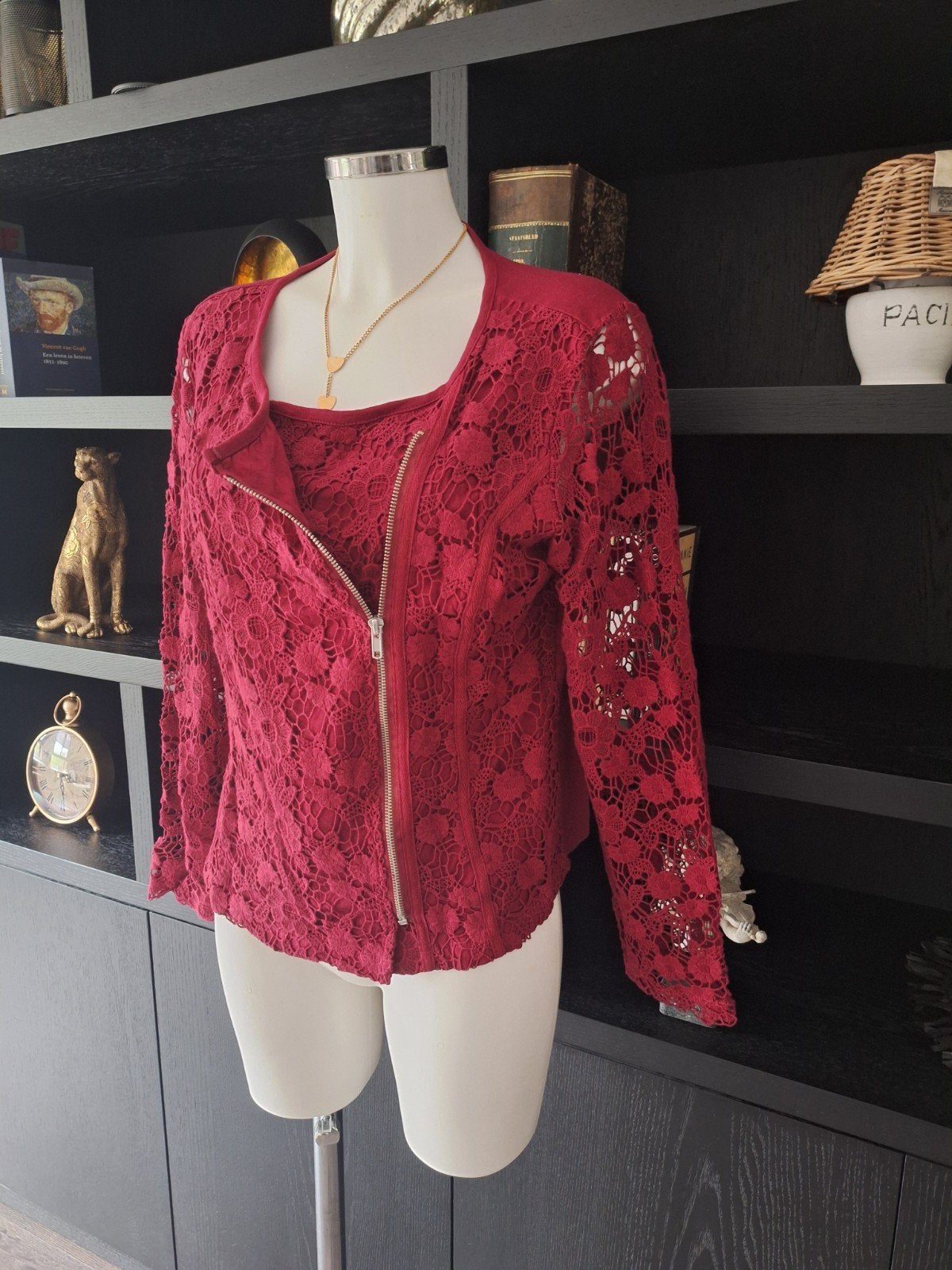 Best Connections bordeaux jasje / blouse maat 38 40 kant, Kleding | Dames, Maat 38/40 (M), Nieuw, Rood, Best Connections BC