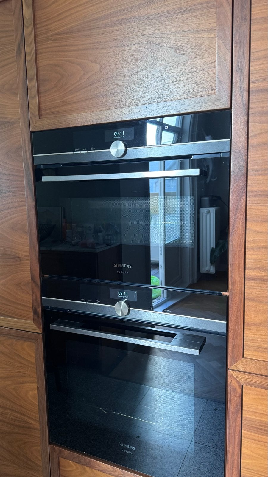 Siemens Studioline iQ700 stoomoven Blacksteel, Ophalen, 45 tot 50 cm, Hete lucht, Siemens