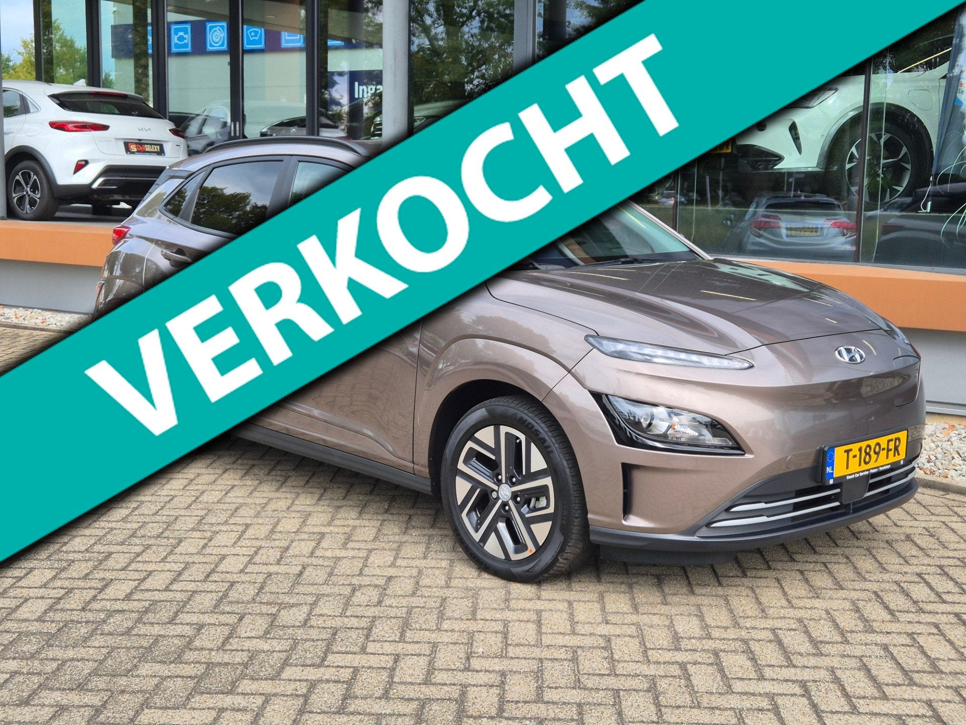 Hyundai Kona EV Fashion 64 kWh / trekhaak, Gebruikt, Bruin, Kona, Automatische klimaatregeling