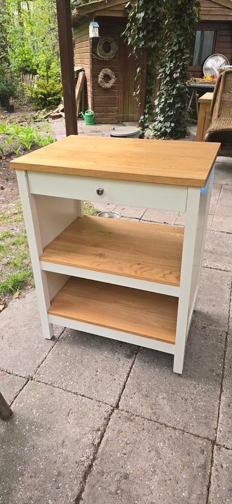 IKEA TORNVIKEN Keukeneiland - Ecru/Eiken 72x52 cm, Beige, Gebruikt, Hout, IKEA