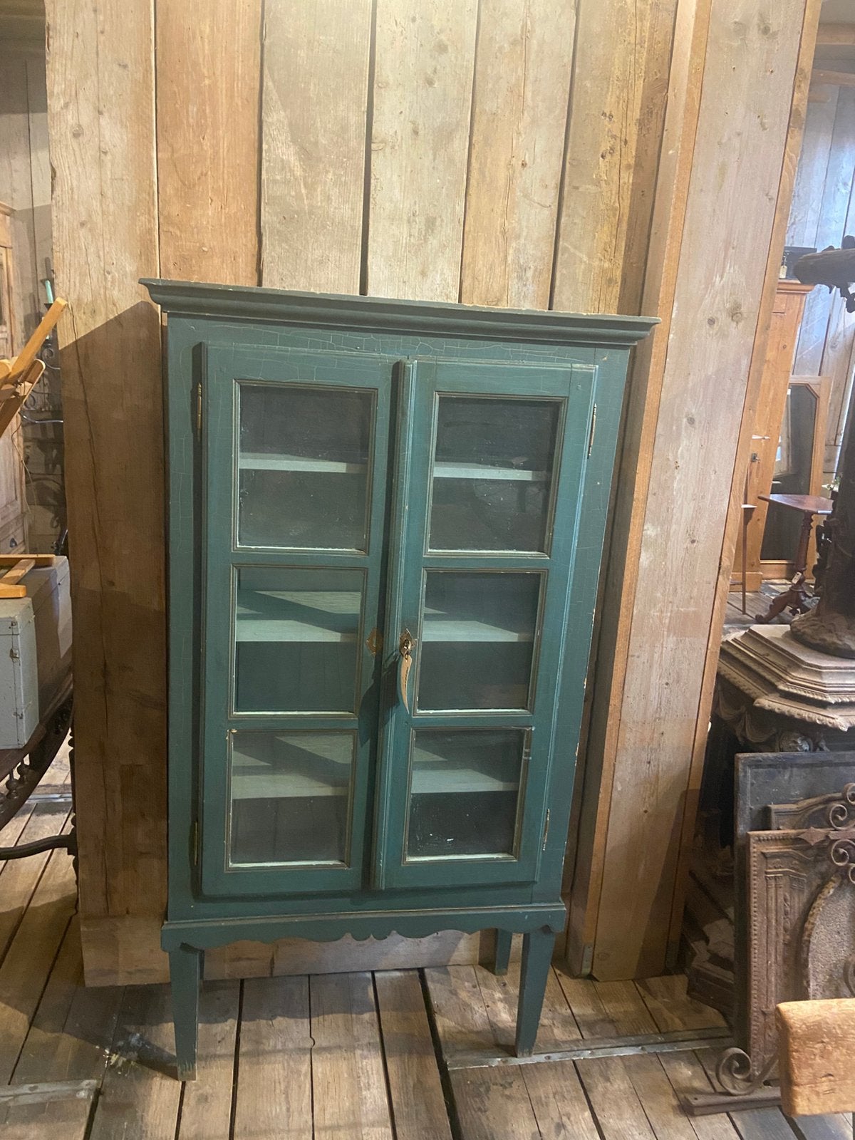 Oud brocante Franse kast vitrinekast vitrine, Ophalen