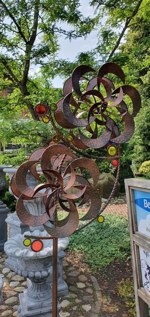 windmolen / DUBBELE BLOEM/windspinner, Tuin en Terras, Windwijzers en Windmolens, Huis en tuin decoratie Marie, Nieuw, Info@huisentuindecoratiemarie.nl