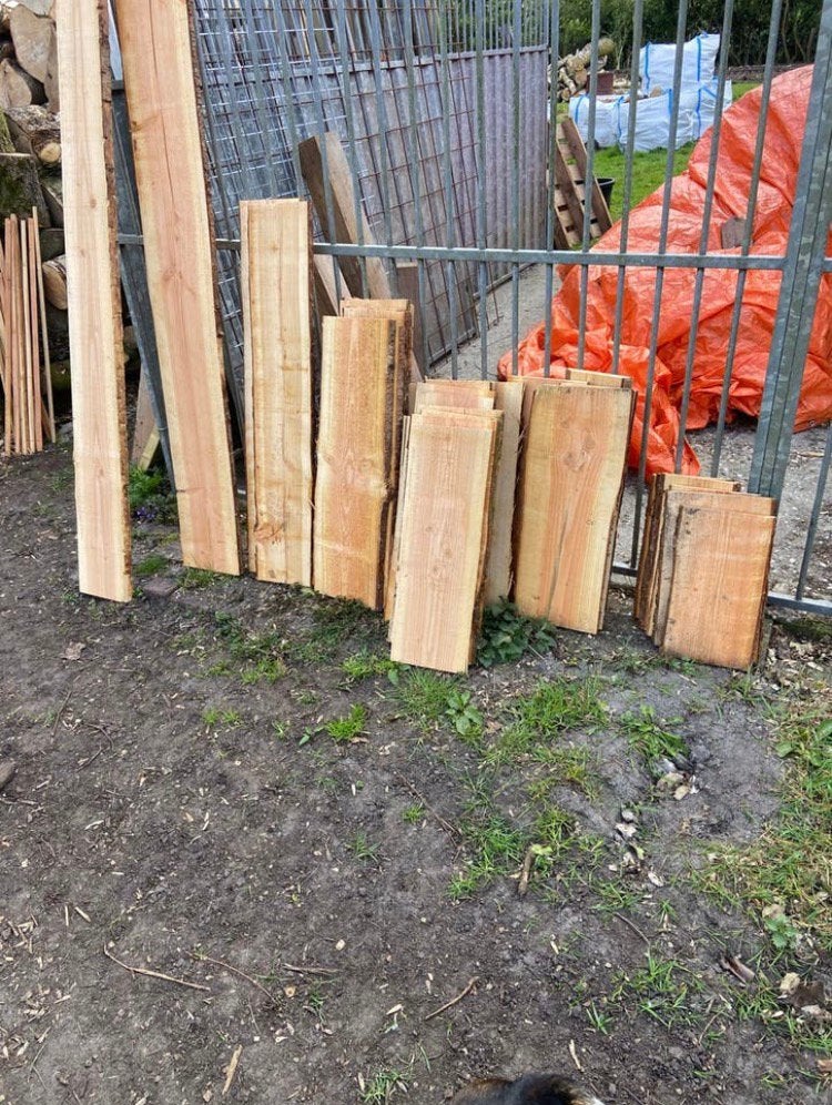 Schaaldelen larix hout, Ophalen, Nieuw, Hout, Tuinhek