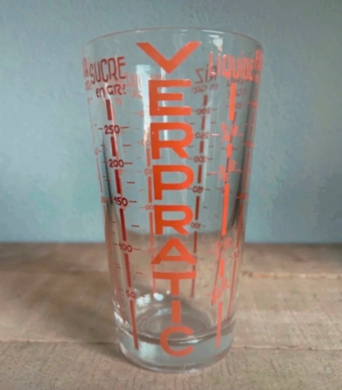 Frans maatbeker glas verpratic, Ophalen of Verzenden