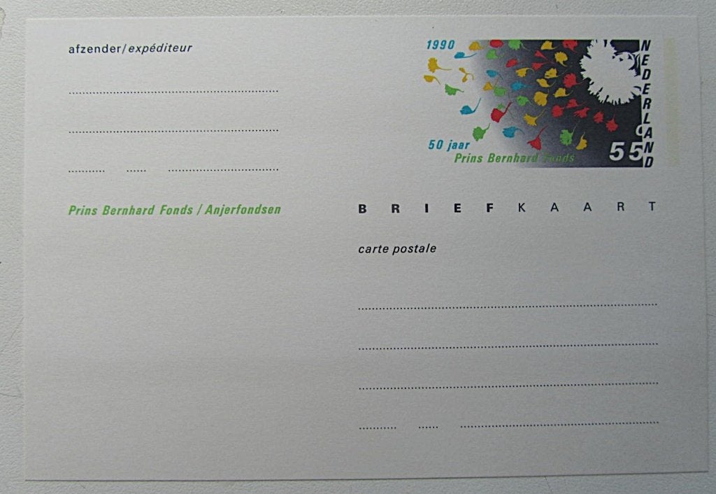 briefkaart PRINS BERNARD FONDS  1990   ongebruikt, Ophalen of Verzenden, Briefkaart