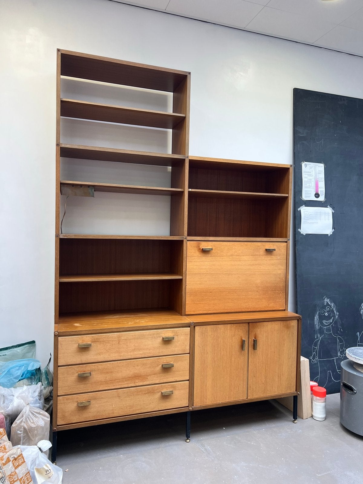 Vintage Teak Wandmeubel/Boekenkast van Top Form, Antiek en Kunst, Ophalen