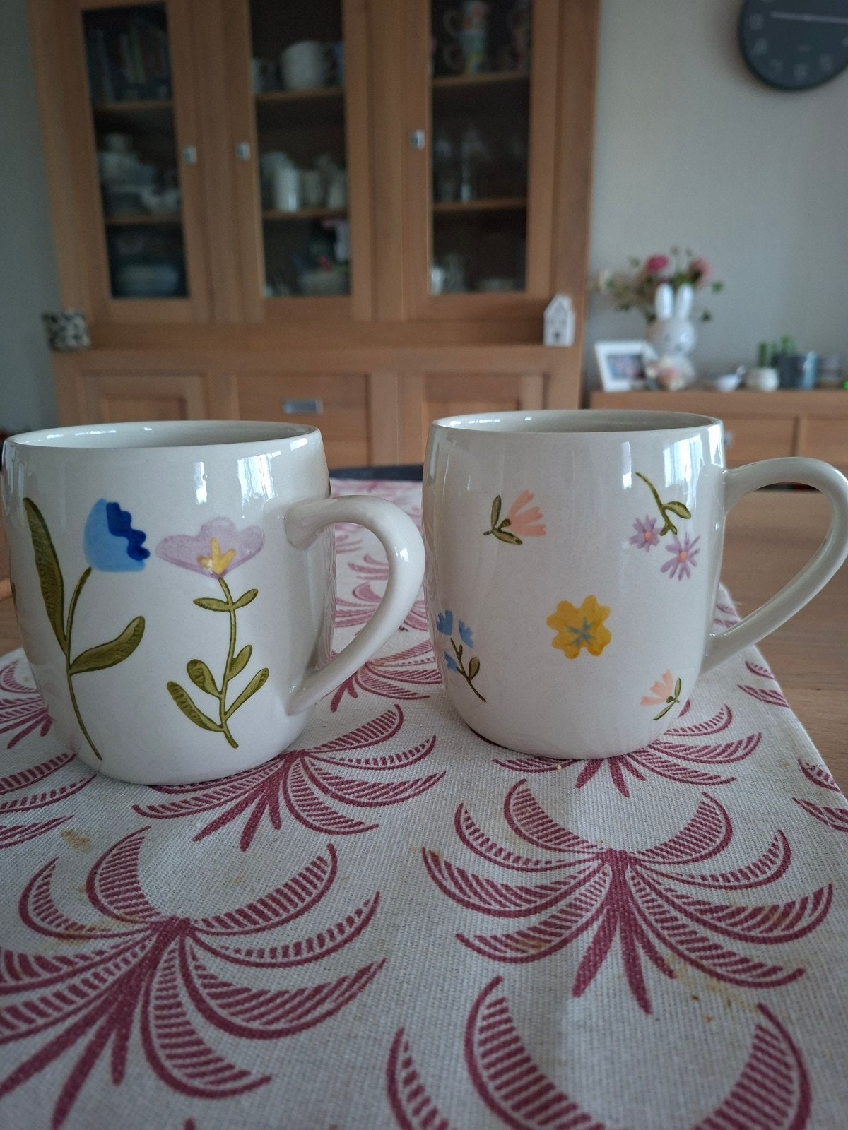Set van 2 Dille & Kamille mokken met bloemmotief, Overige merken, Zo goed als nieuw, Modern, Aardewerk