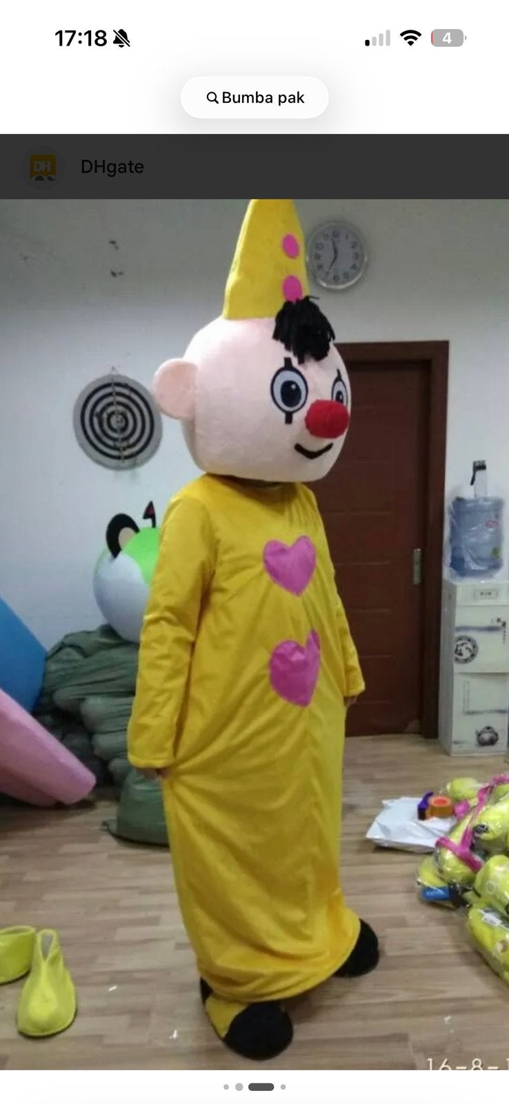 Bumba mascotte kostuum te huur, Ophalen, Nieuw