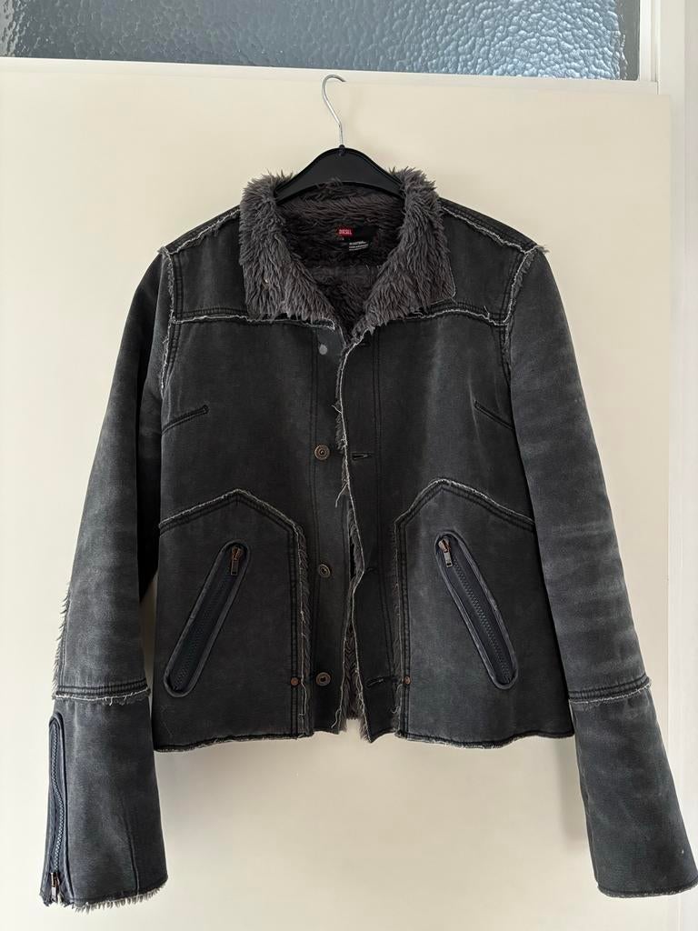Diesel jasje grijs vintage maat M/L, Ophalen of Verzenden, Gedragen, Maat 38/40 (M), Grijs
