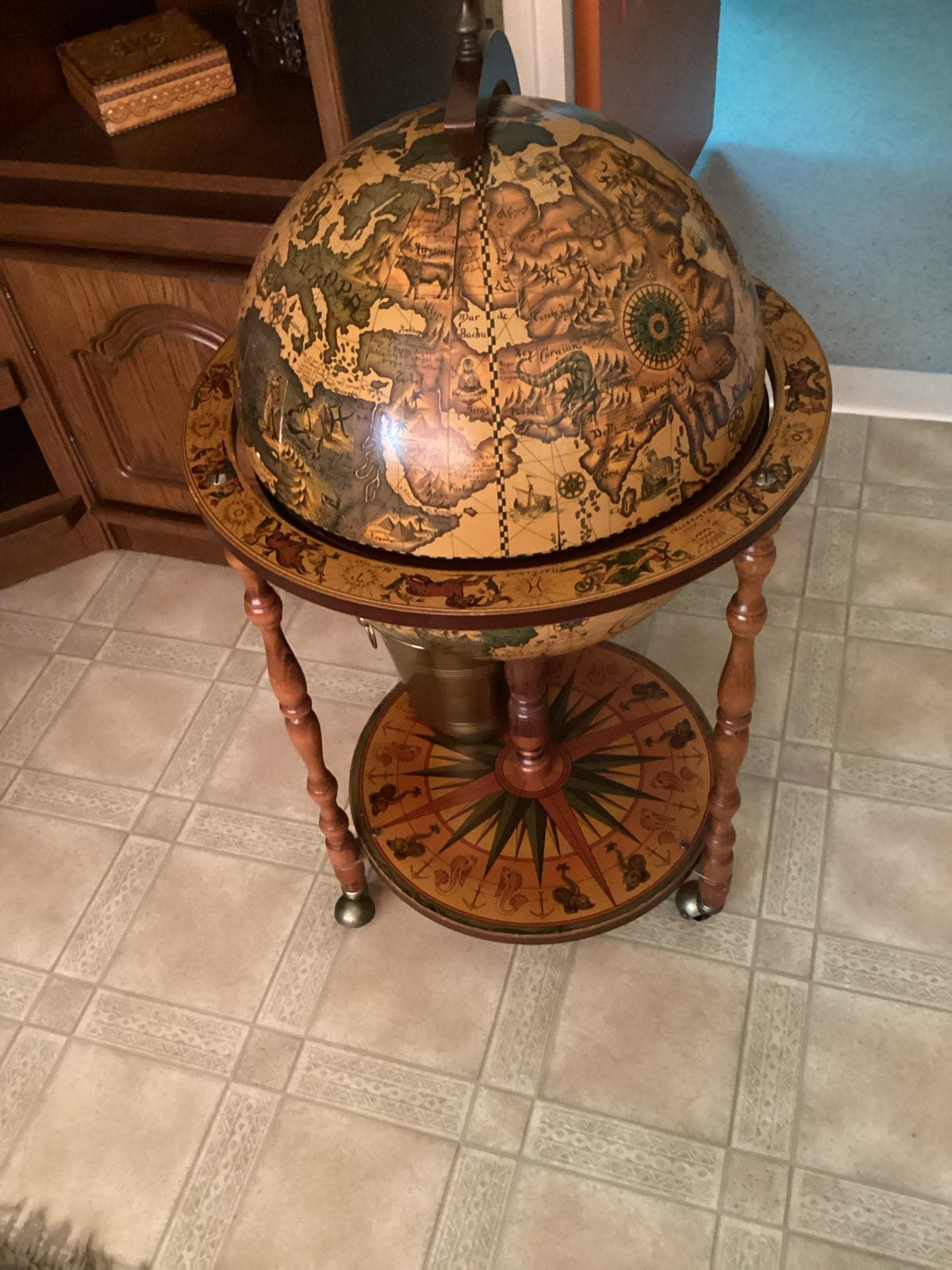 Iconische Globe Bar - Drankmeubel, Ophalen, Hout, Gebruikt, Klassiek