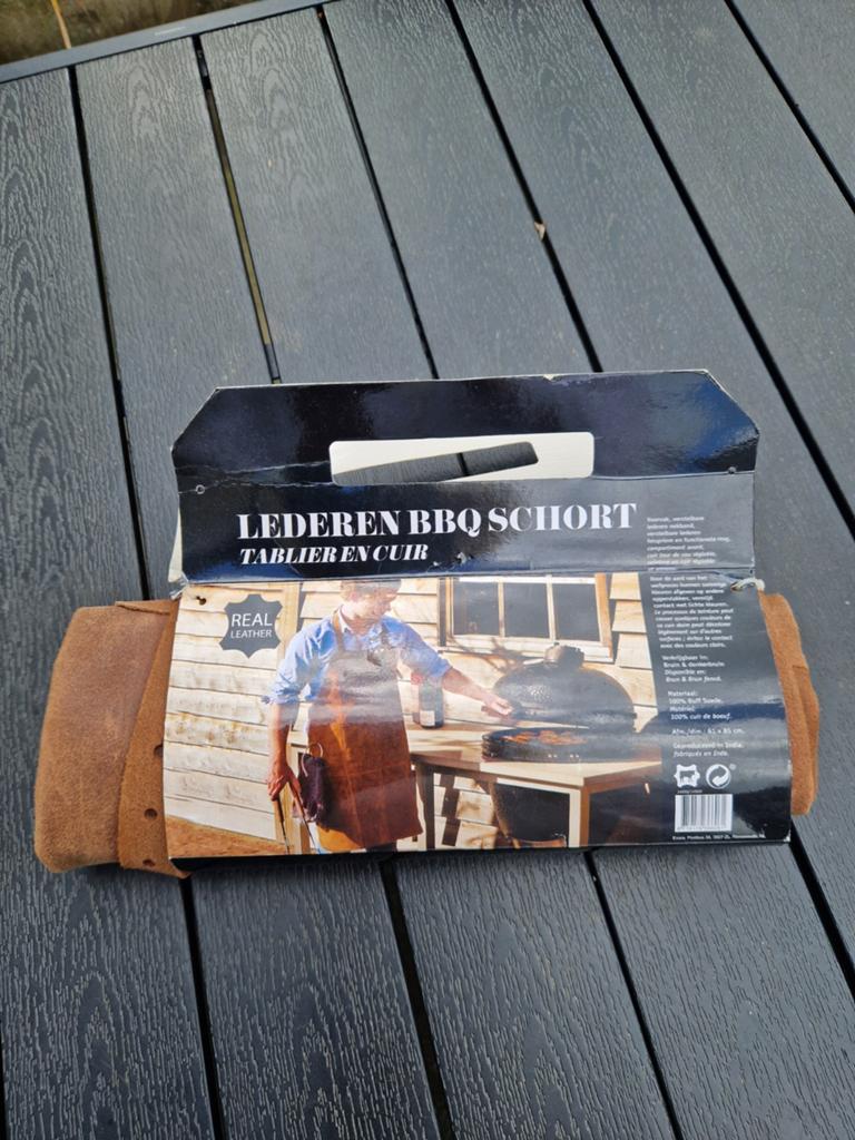 Lederen BBQ schort, Tuin en Terras, Barbecue-accessoires, Ophalen of Verzenden, Nieuw