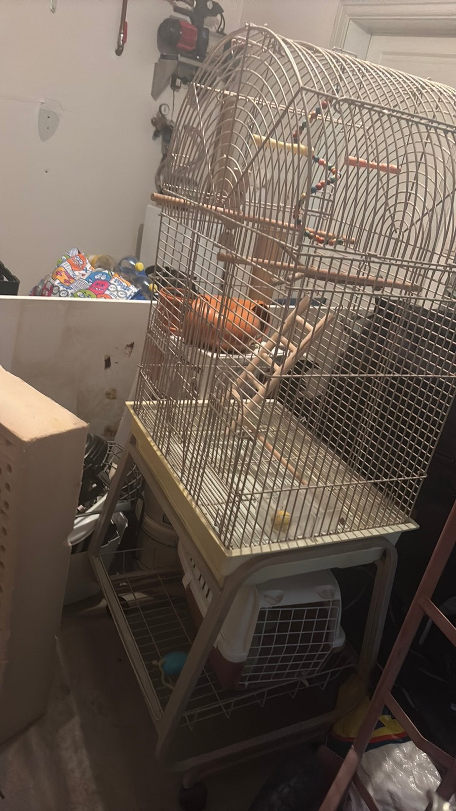 Luxe Grote Vogelkooi – Zo goed als nieuw incl. accessoires, Dieren en Toebehoren, Ophalen, Zo goed als nieuw, Metaal, Vogelkooi