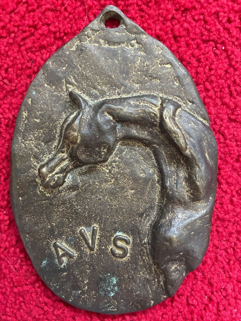 Bronzen plak Arabische Volbloedpaarden Stamboek, Antiek en Kunst, Ophalen