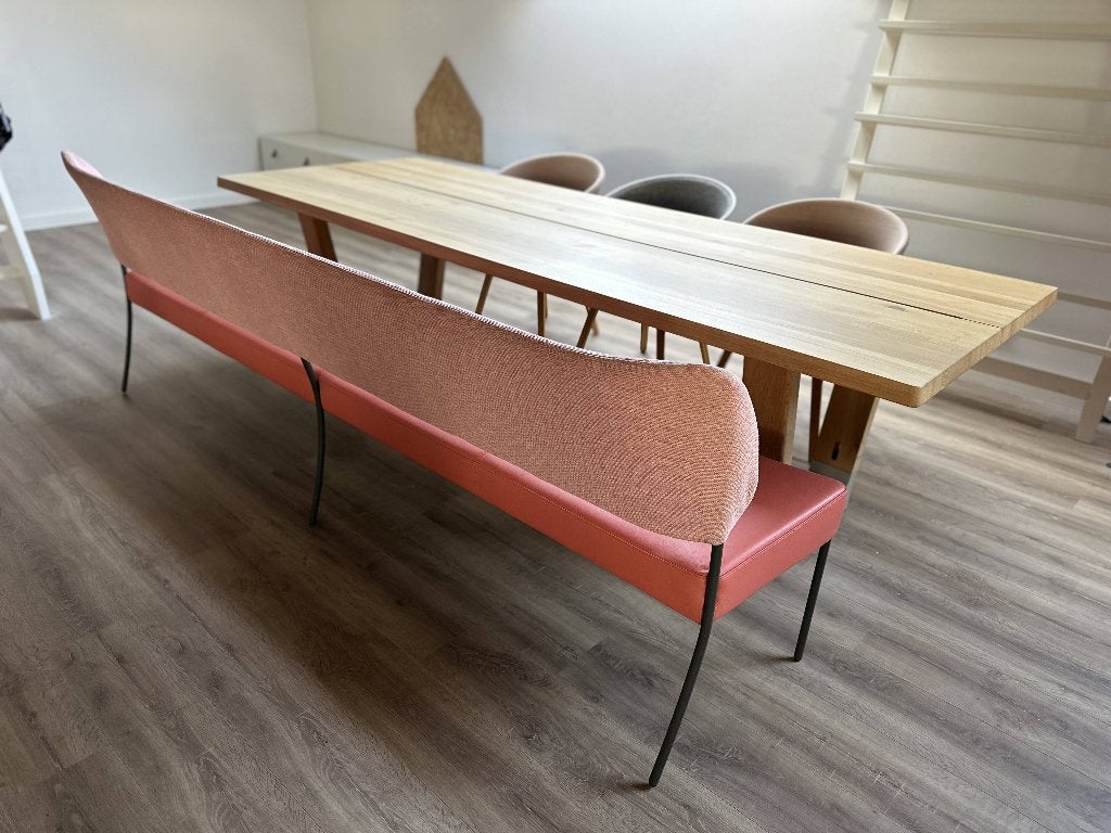 Bert Plantagie BACHATA eetkamerbank 300cm uniek!, Ophalen, Leer, Minder dan 75 cm, 300 cm of meer
