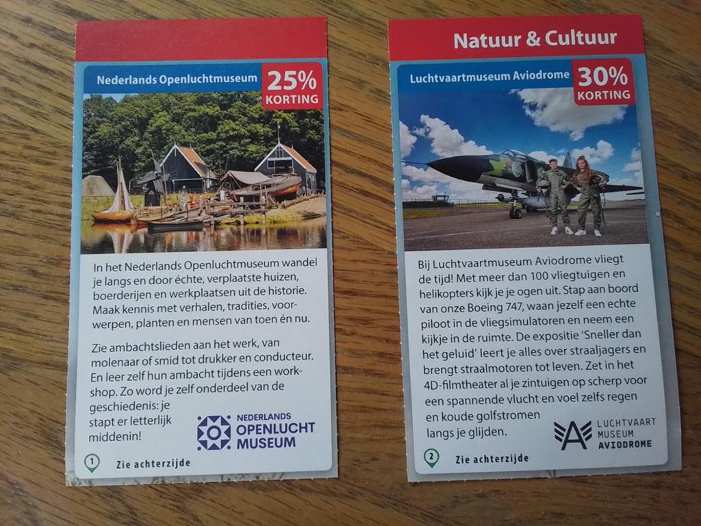Verschillende kortingsbonnen natuur en cultuur, Tickets en Kaartjes, Drie personen of meer, Kortingskaart