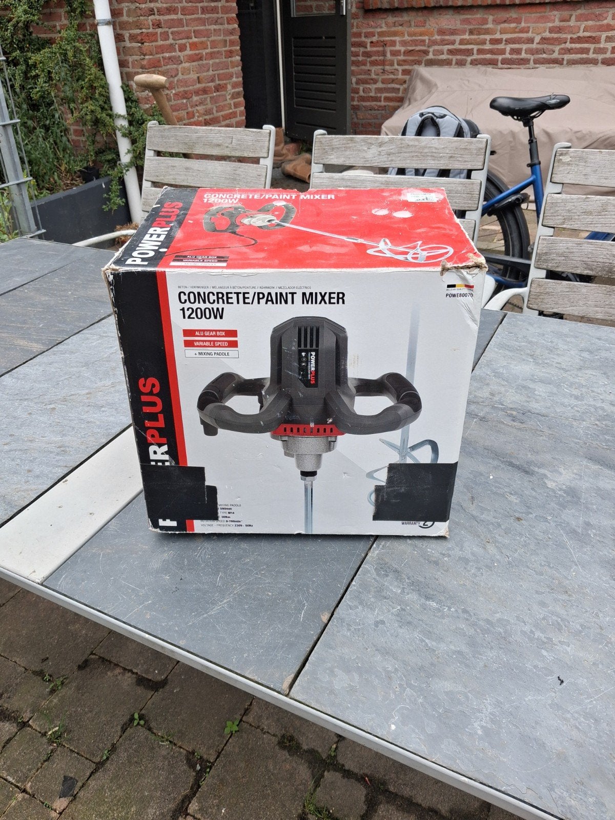 Power Plus Beton/Verfmenger 1200W, Ophalen of Verzenden, Gebruikt