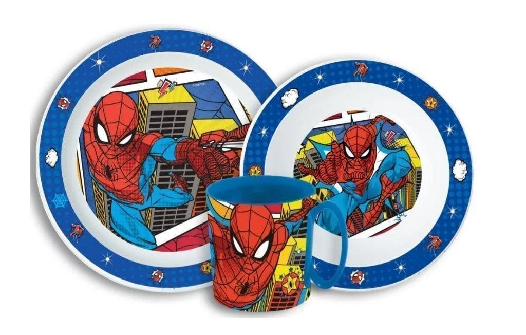 Spiderman Kinderservies met Mok - Magnetron - Marvel Eetset, Kinderen en Baby's, Nieuw, Ophalen of Verzenden, Nvt, Nvt