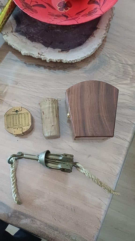 mini paraplu-anker, kompas, sextant en mini telescoop, Antiek en Kunst, Ophalen of Verzenden