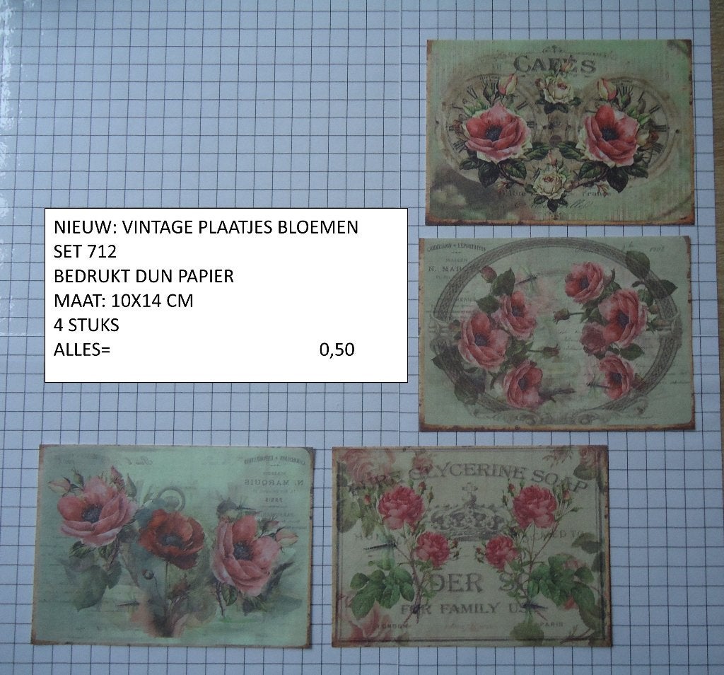 ⚠️nu 0,35: vintage plaatjes bloemen 712 ( alleen verzenden, Hobby en Vrije tijd, Kaarten | Zelf maken, Ophalen, Nieuw, Overige thema's