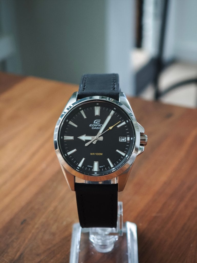 Casio Edifice EFV-100D (incl. metalen en leren horlogeband), Gebruikt, Staal, Polshorloge, Ophalen of Verzenden