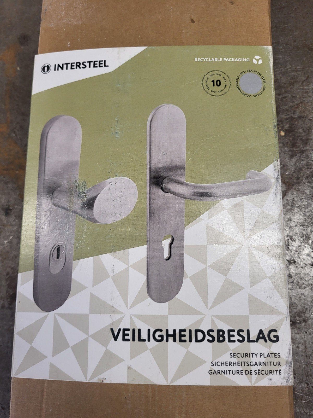 veiligheidsbeslag nieuw, Doe-het-zelf en Verbouw, Hang- en Sluitwerk, Ophalen of Verzenden, Nieuw, Rvs, Klink of Kruk