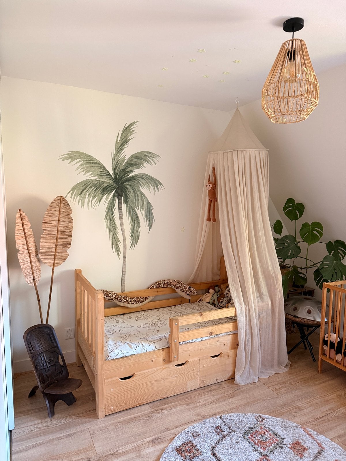 Kinderbed met matras en opberglades, Ophalen, Gebruikt, 90 cm, 200 cm
