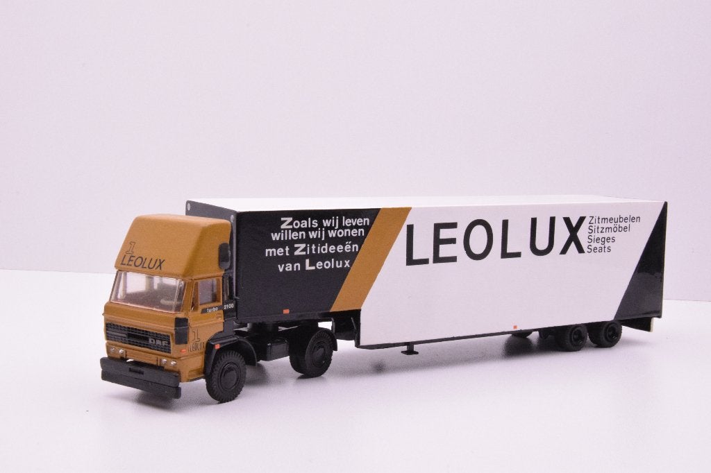 DAF 2100 turbo topsleeper  ''  Leolux meubelen ''  Lion Car, Ophalen of Verzenden, Gebruikt, Bus of Vrachtwagen, Lion Toys