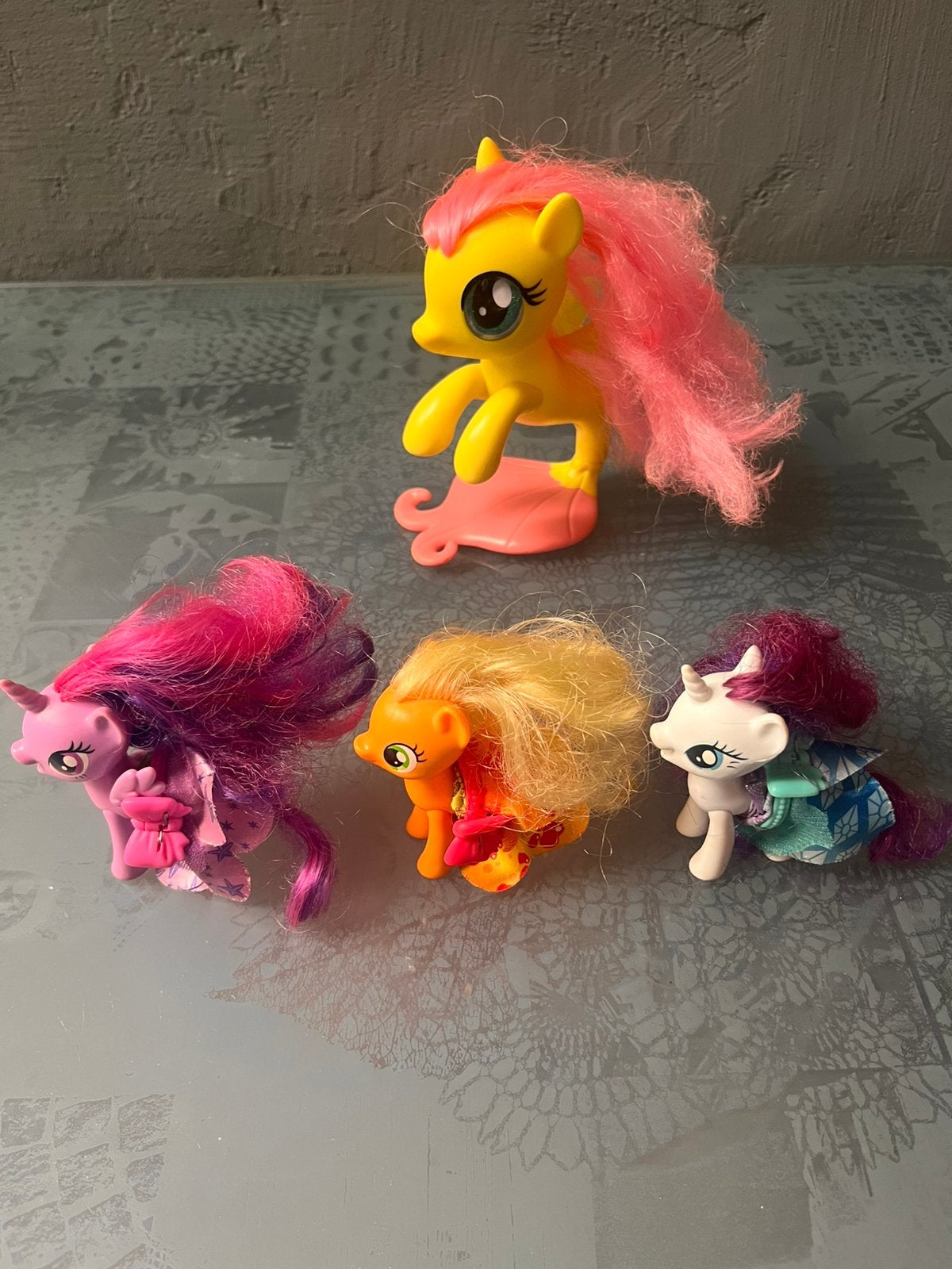 Drie zeemeermin My Little Pony’s en 1 grote pony, Kinderen en Baby's, Speelgoed | My Little Pony, Gebruikt, Ophalen of Verzenden
