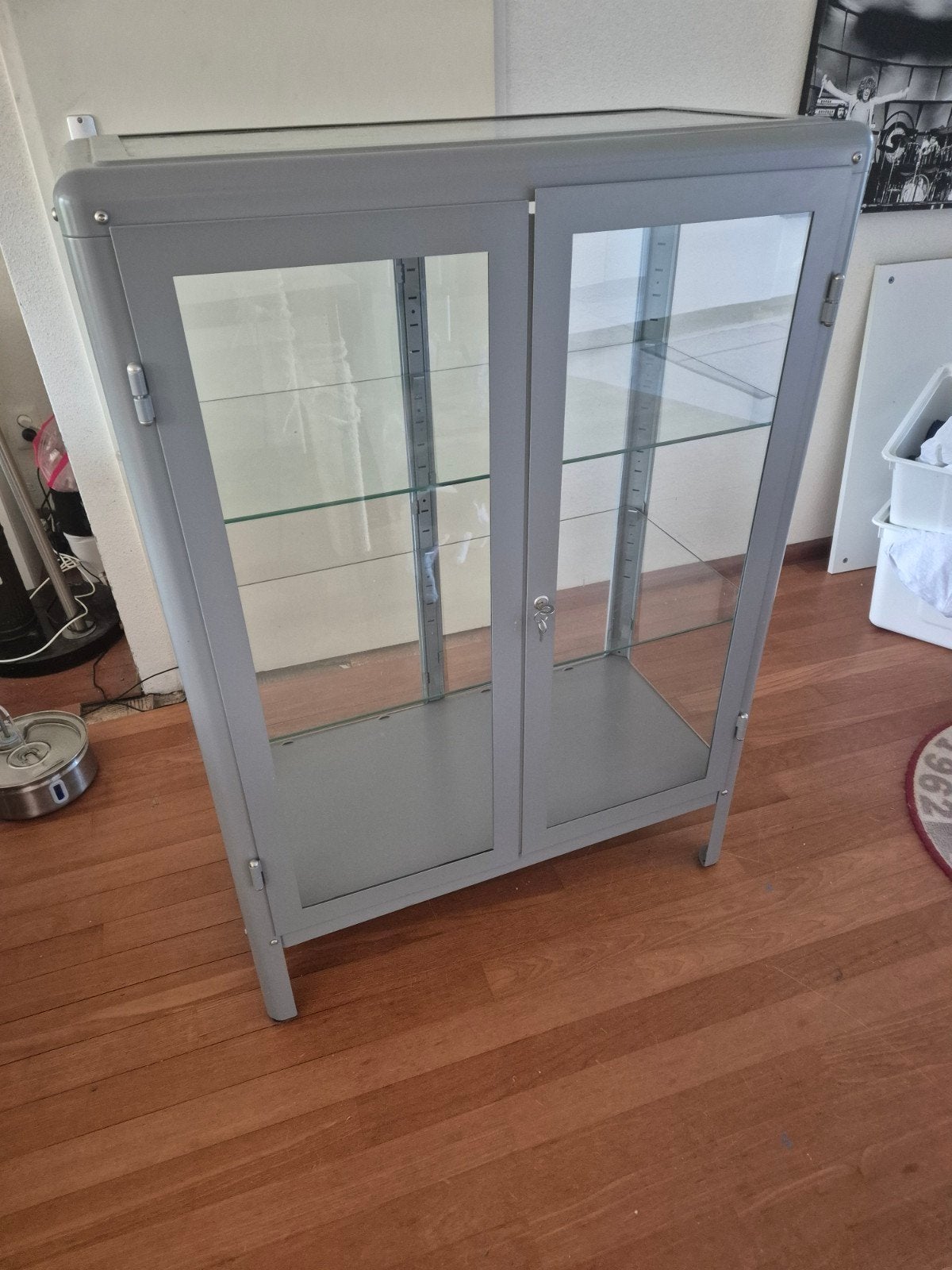Ikea Fabrikor Metalen vitrinekast, Industrieel, Modern, Glas, 150 tot 200 cm, 25 tot 50 cm