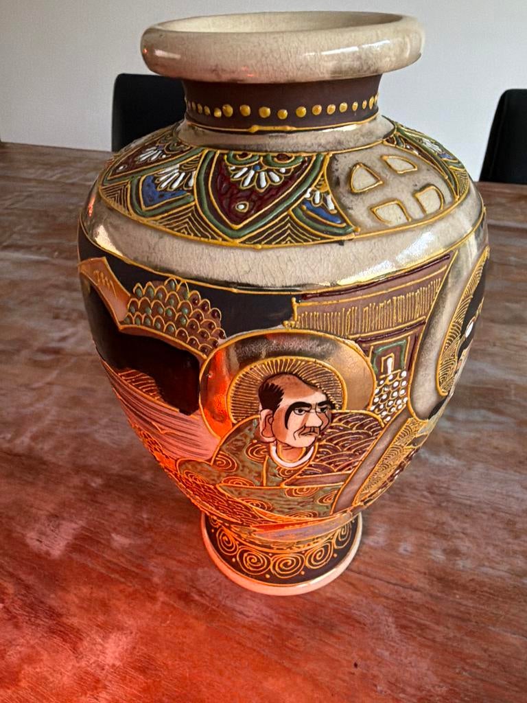 2x Antieke Japanse Satsuma Vaas - Handgeschilderd, Ophalen of Verzenden