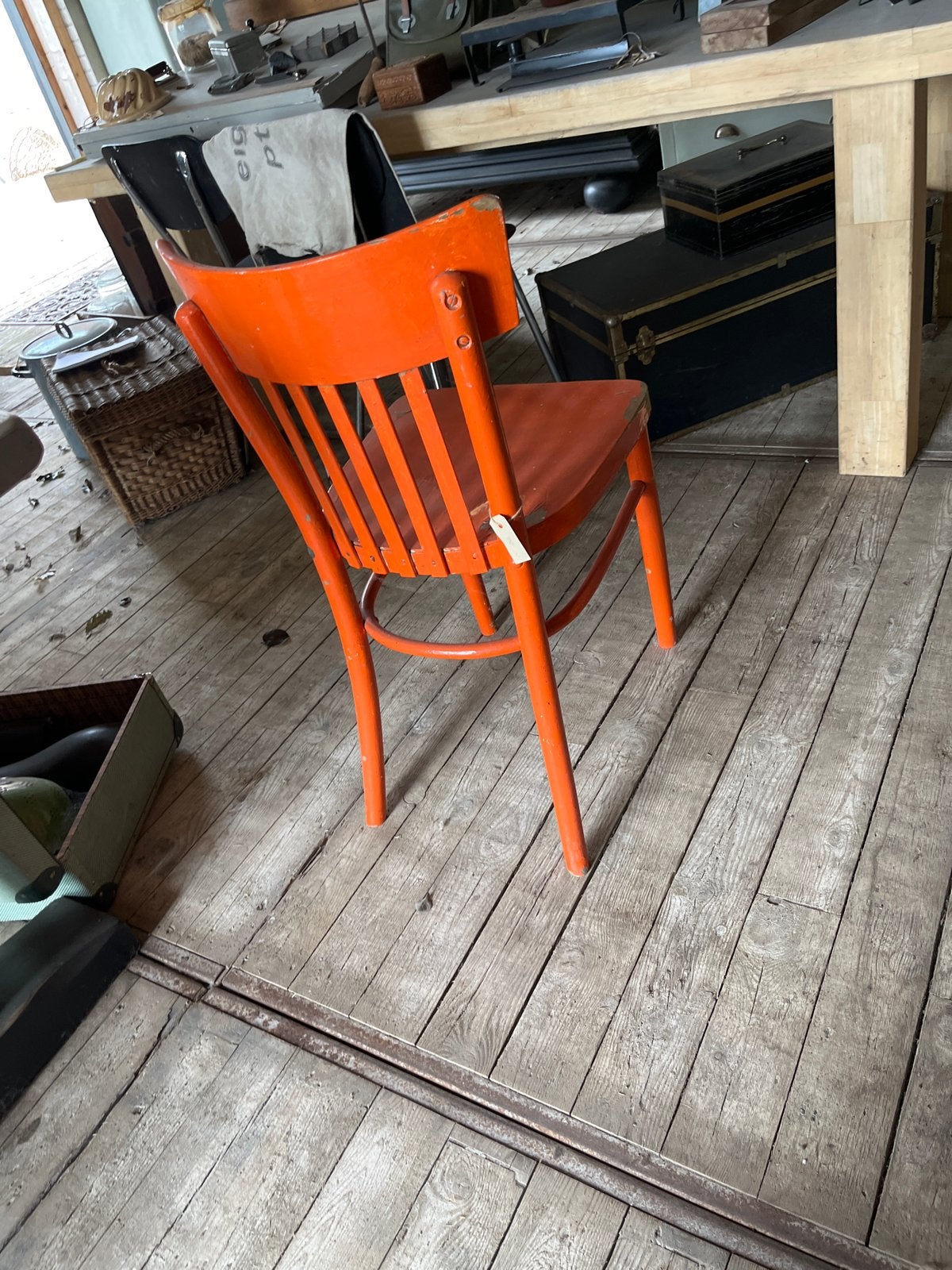 Vintage oranje stoel - Opknapper, Ophalen, Gebruikt, Overige kleuren, Eén