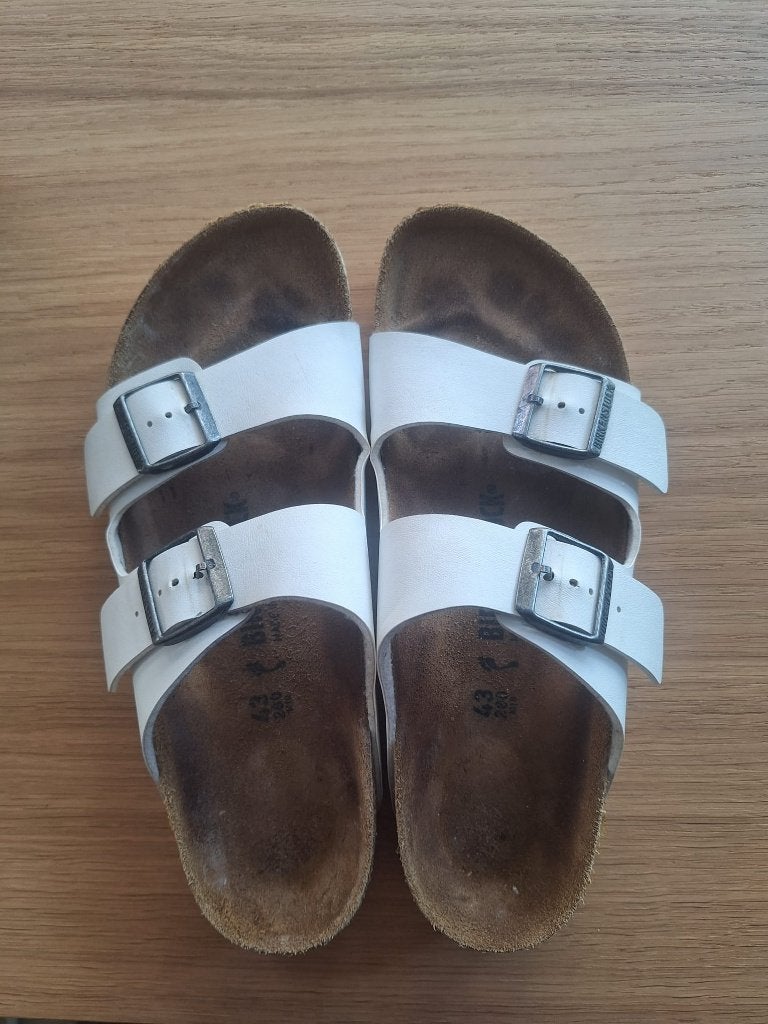 Birkenstock Arizona sandalen, Wit, Birkenstock, Gedragen, Ophalen