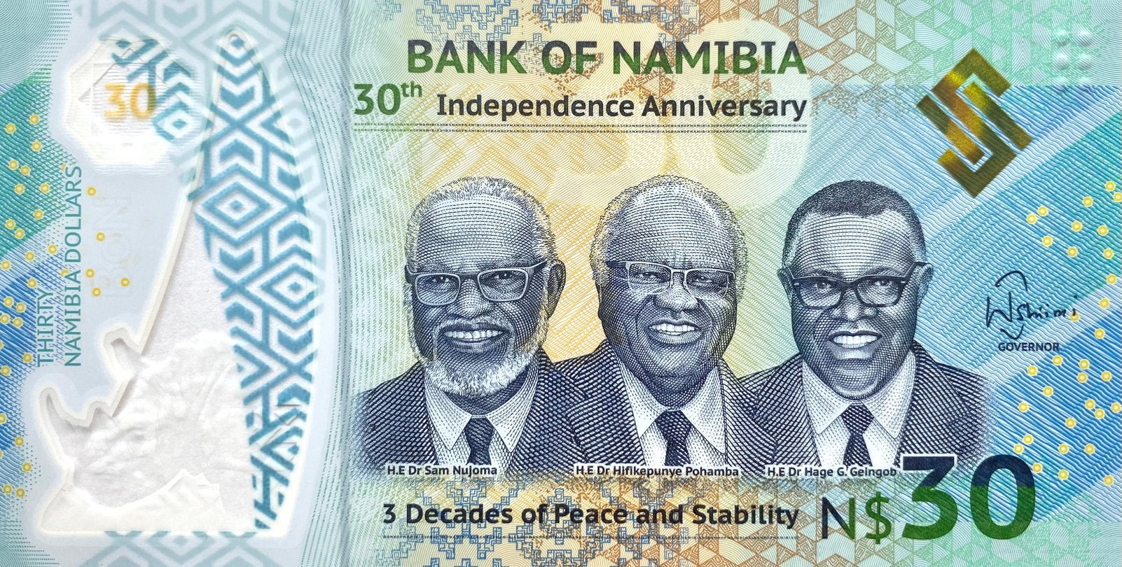 30 Dollars Namibië 2020 Bankbiljet UNC #NAX, Postzegels en Munten, Ophalen of Verzenden, Overige landen, Los biljet