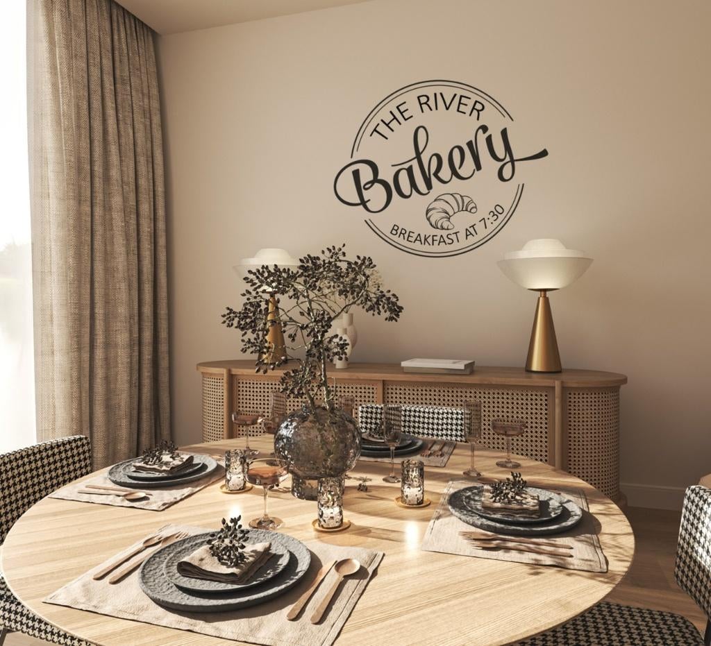 Muursticker keuken tekst? The River House Bakery, The River House, Info@theriverhouse.nl, Nieuw, Ophalen of Verzenden