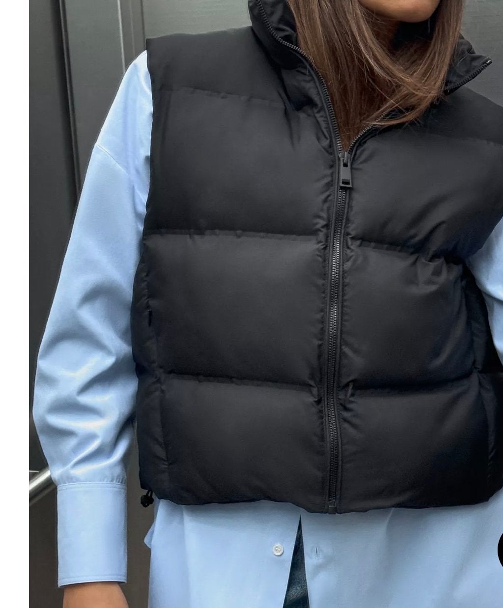Zwarte gewatteerde bodywarmer van Zara, maat S, Ophalen of Verzenden, Zo goed als nieuw, Maat 36 (S), Zwart