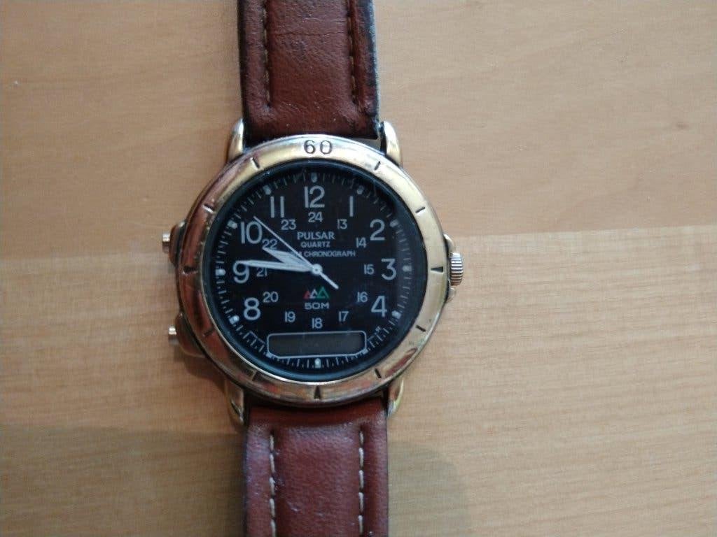 Pulsar herenhorloge (1992), Overige merken, Staal, Met bandje, Polshorloge