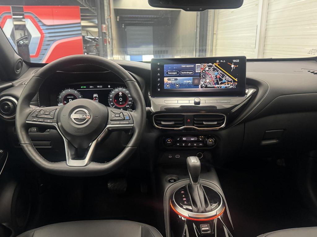 Nissan Juke 1.0 DIG-T Tekna Automaat / Lederen Bekleding / N, Euro 6, Leder en Stof, Wit, Bedrijf
